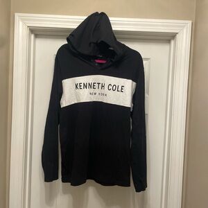 Kenneth Cole Black Shirt with white accent and hood